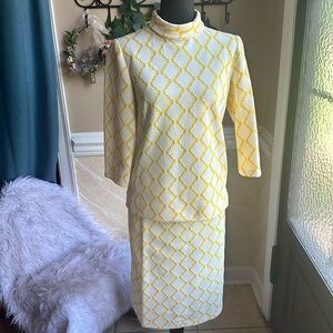 60’s Vintage Polyester 2 Piece suit  Home Sewn Free screw back VNTG ER